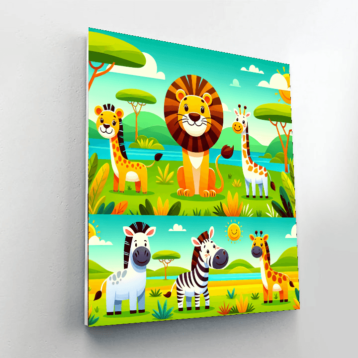 Adventure With Wild Animals Paint By Numbers Kits