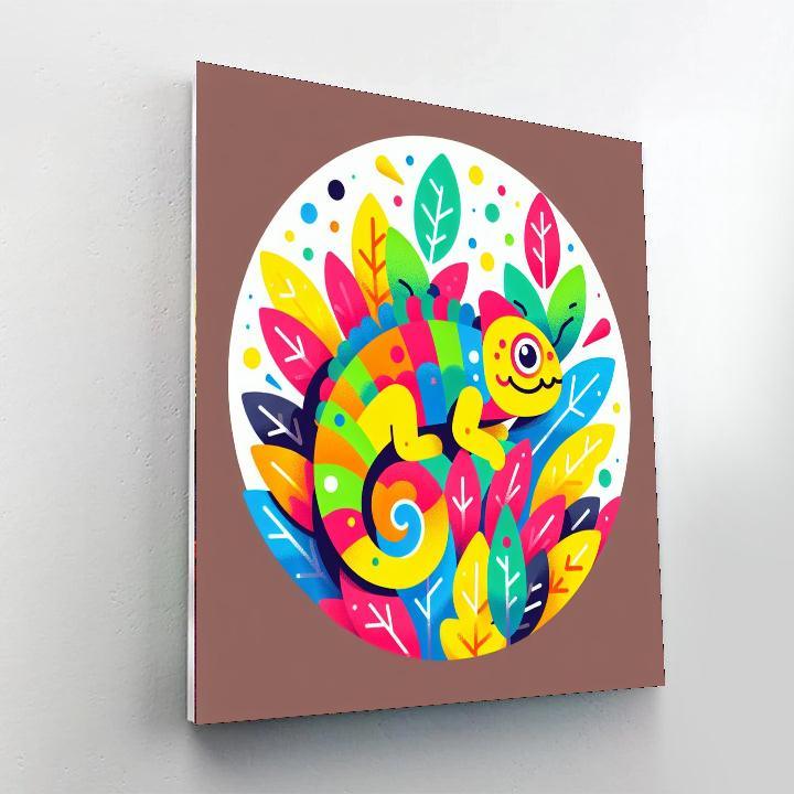 Colorful Chameleon Hide And Seek Painting Number Kit