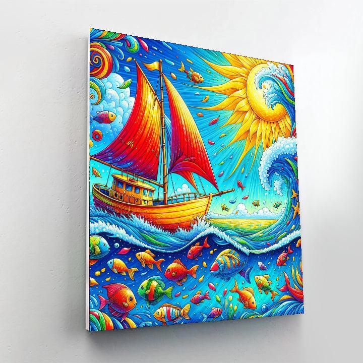Whimsical Adventure At Sea Number Painting