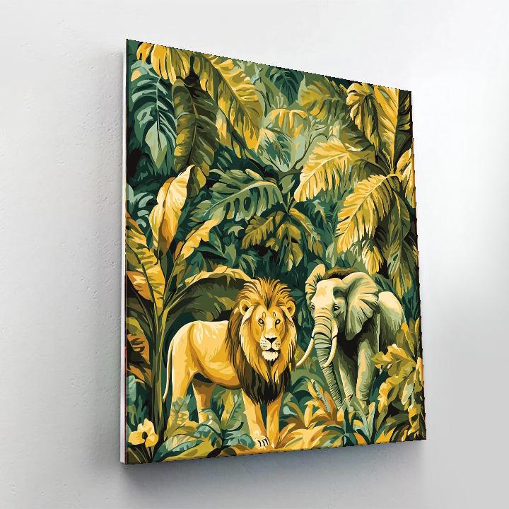 Rousseau Inspired Exotic Safari  Number Painting