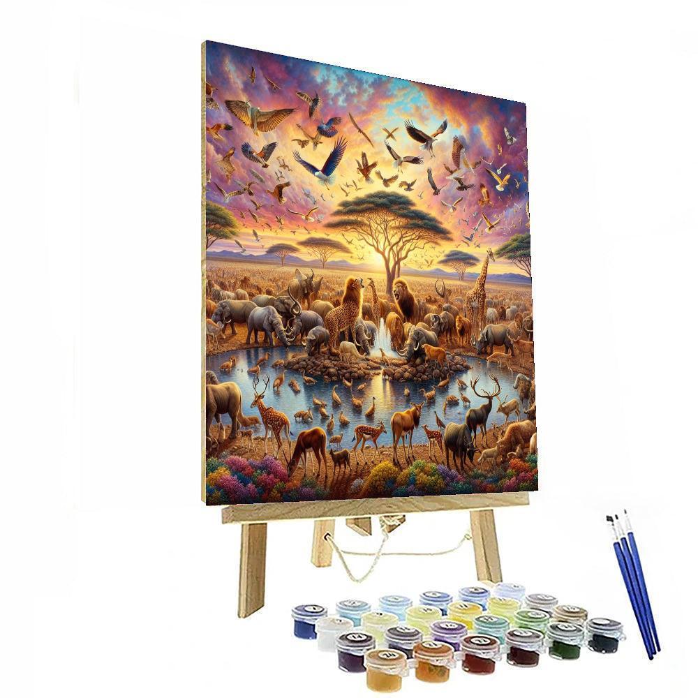 Majestic Wildlife Gathering Numbered Painting Kits