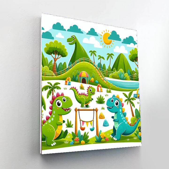 Joyful Dinosaur Friends Paint By Number