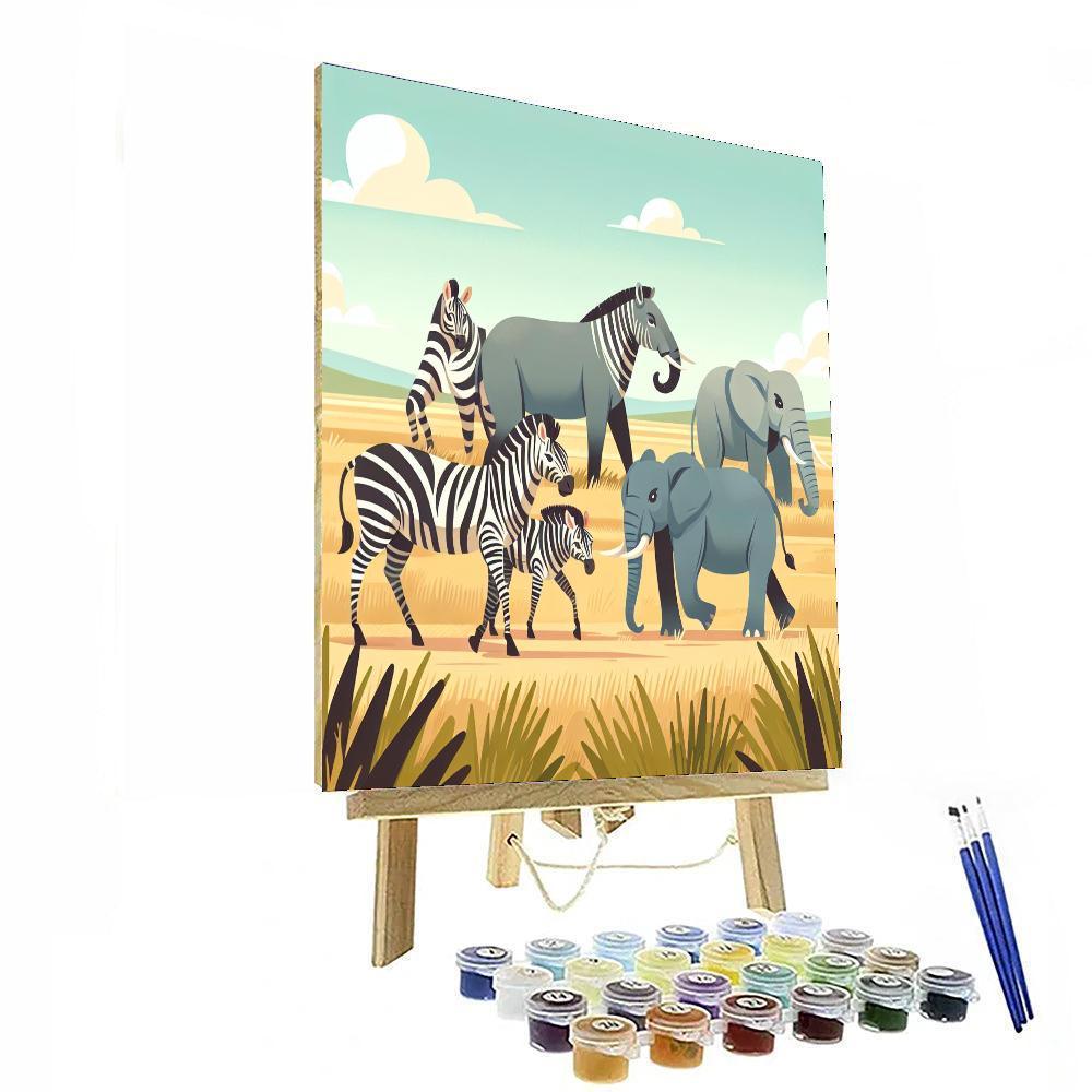 Savanna Wildlife Trek Painting By Numbers Kit