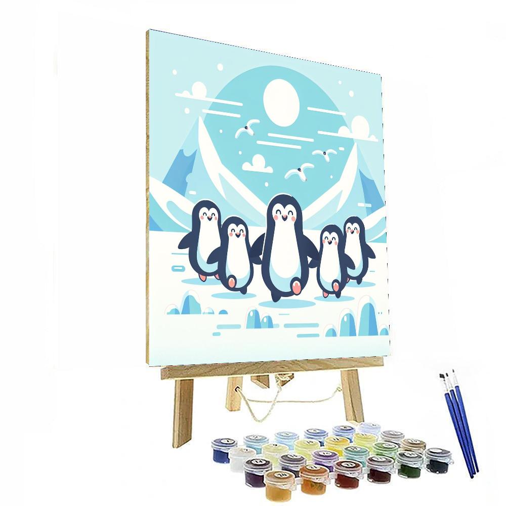 Peaceful Penguin Parade Numbered Painting Kits
