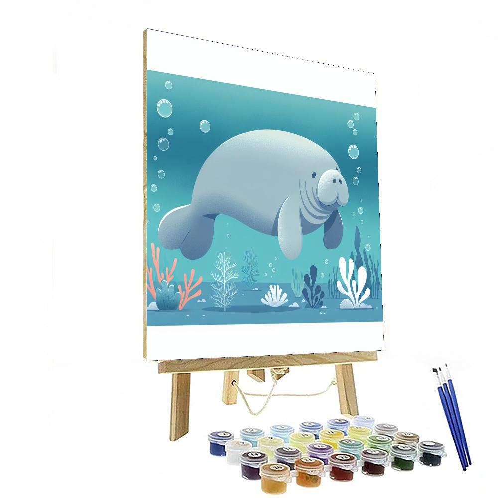 Mirthful Manatee Paint By Numbers Art