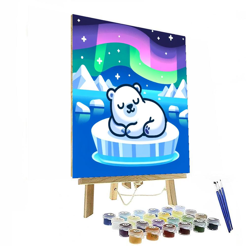 Cuddly Polar Bear Dreams Paint By Numbers Art