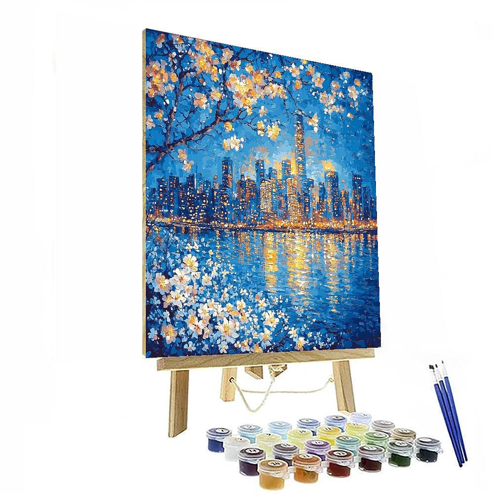 Claude Monet Inspired City Lights In Bloom  Paint By Numbers