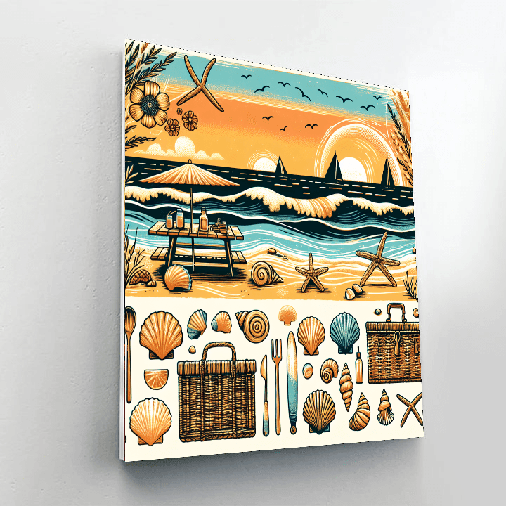 Bohemian Coastal Retreat Number Painting