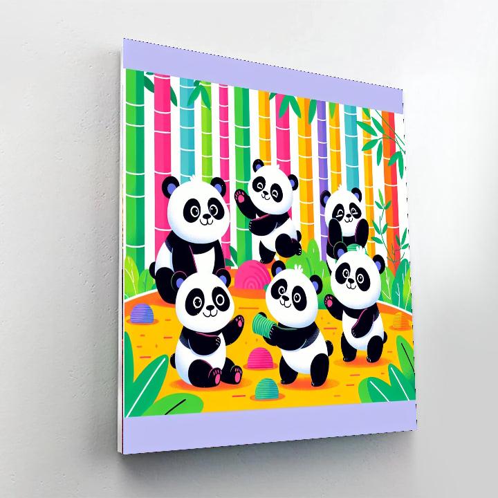Panda's Bamboo Bash Paint By Numbers