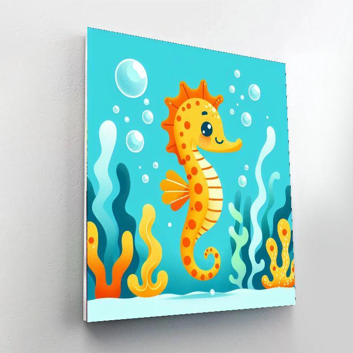 Cheerful Seahorse Paint By Color