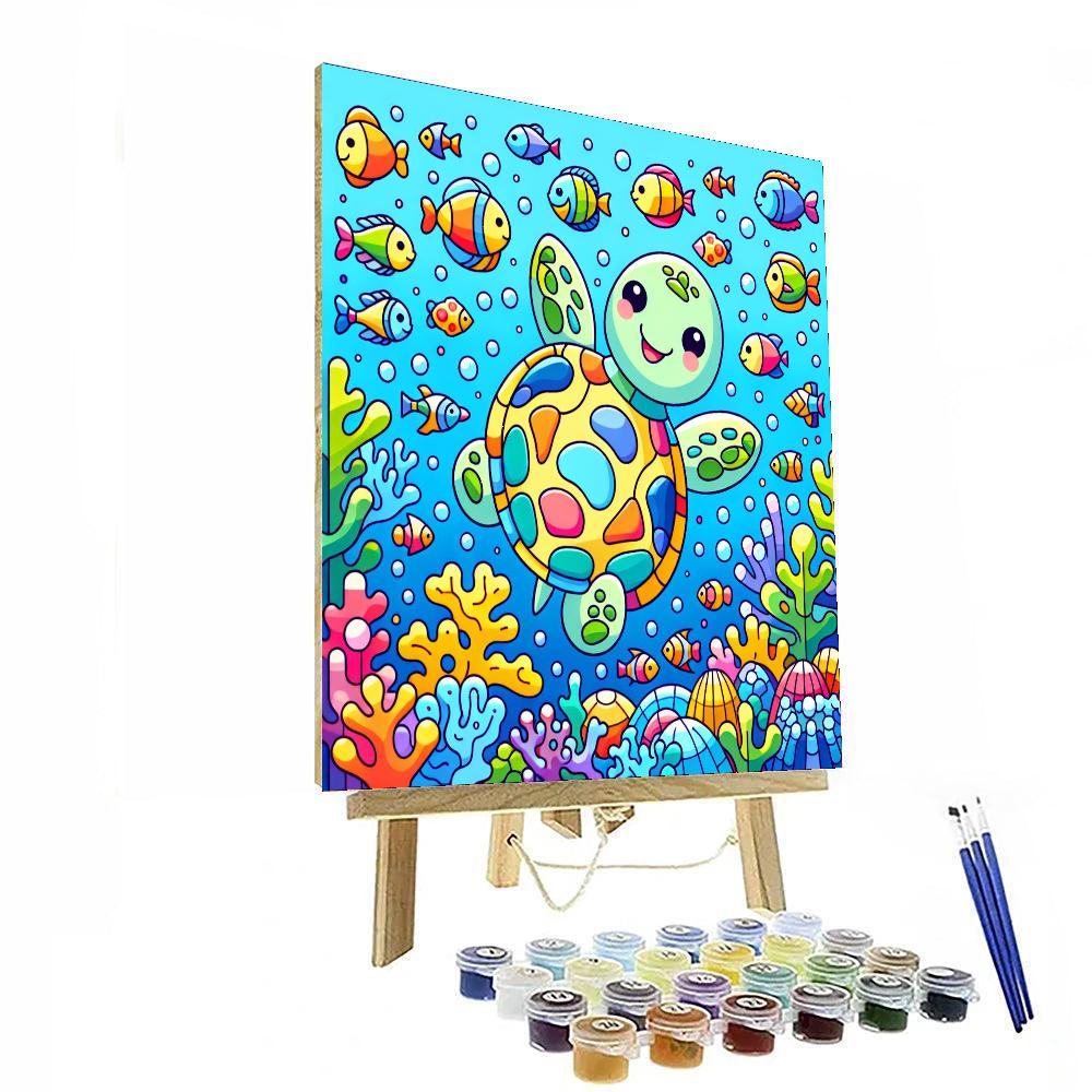 Whimsical Turtle Numbered Painting Kits