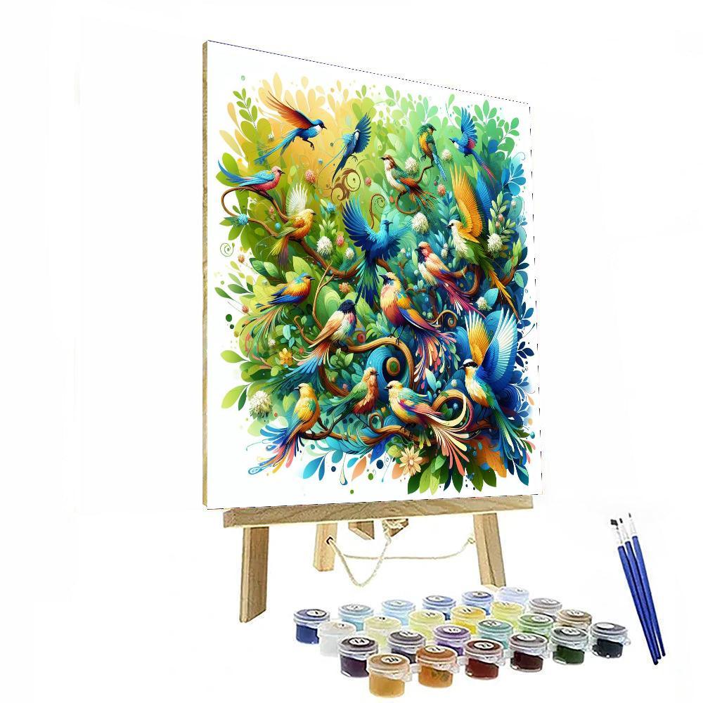 Colorful Feathered Friends DIY Paint By Numbers