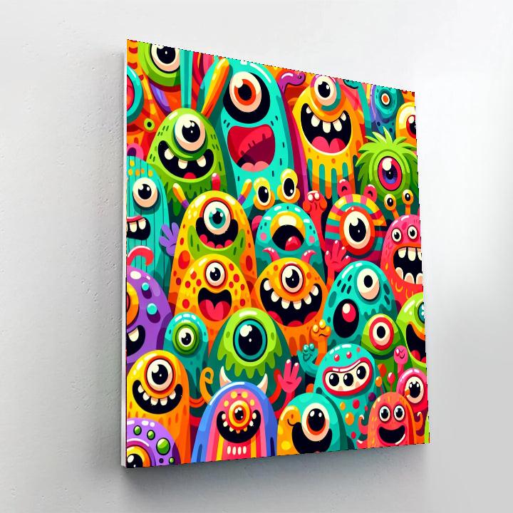 Cheerful Monsters Paint By Numbers Art