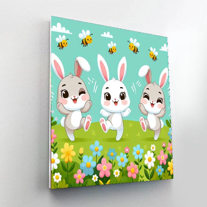 Bouncing Bunny Boogie Number Painting