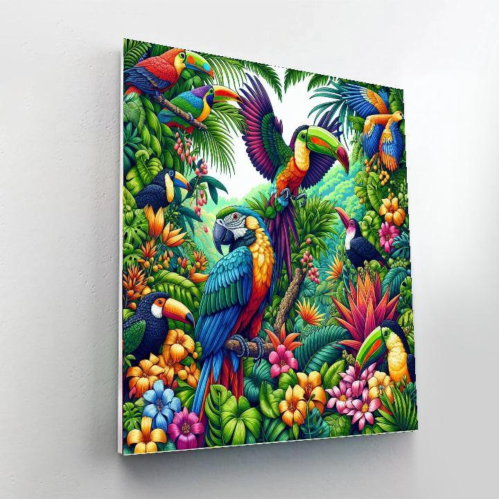 Tropical Bird Haven Paint By Number