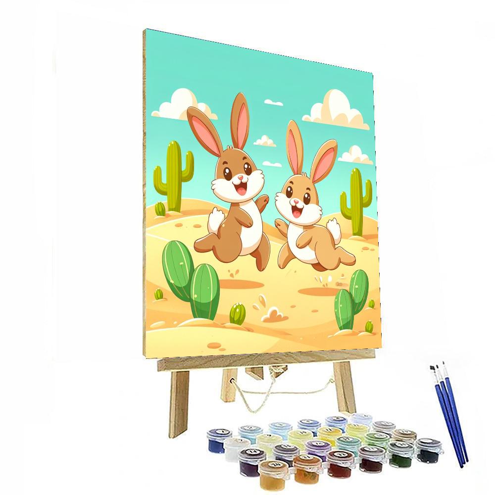 Jubilant Jackrabbits Paint By Numbers Art