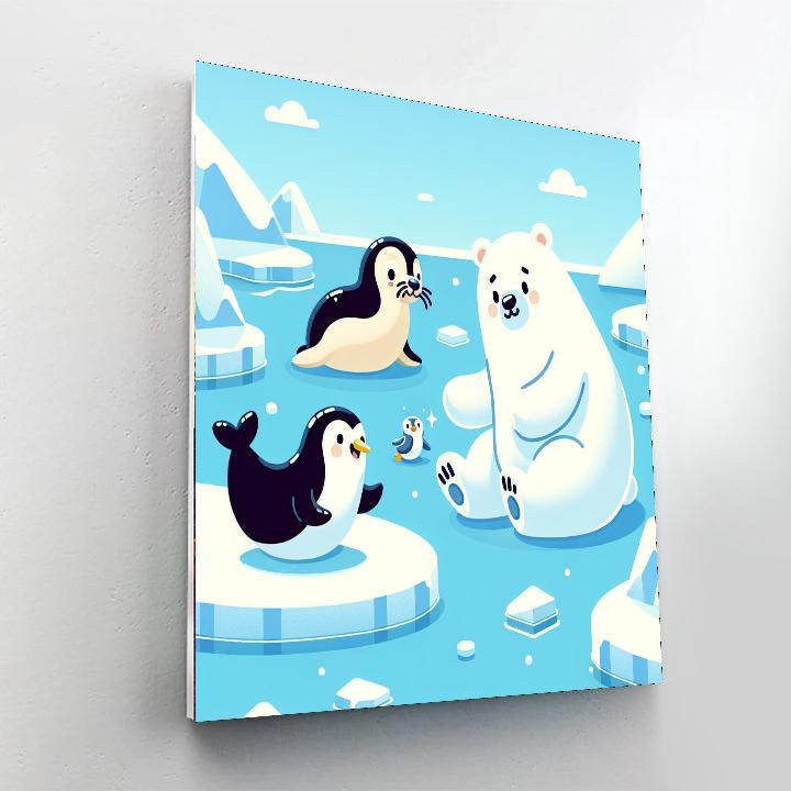 Cute Creatures Of The Arctic Paint By Numbers Art