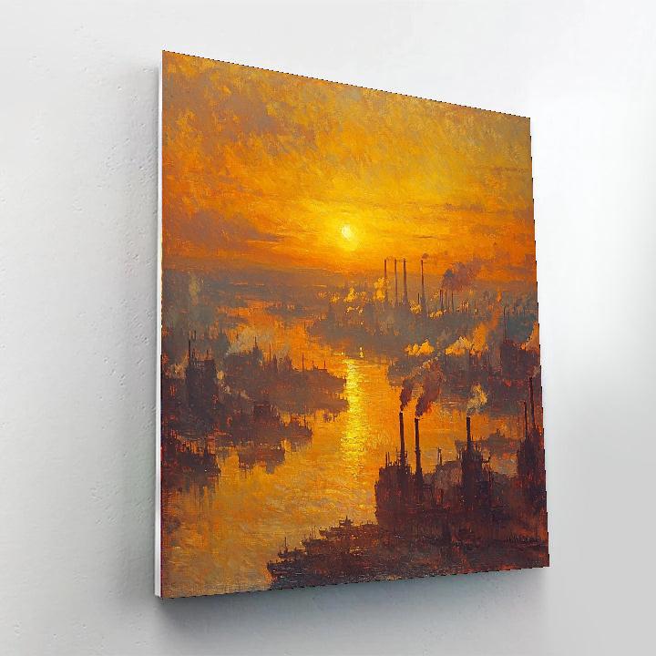 J.M.W. Turner Inspired Industrial Sunrise  Paint By Numbers