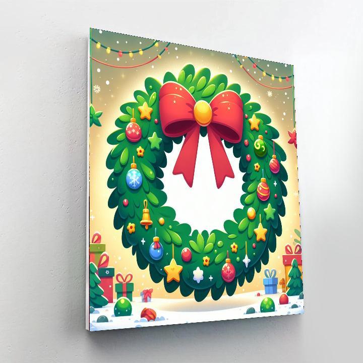 Festive Holiday Wreath Paint By Numbers Art