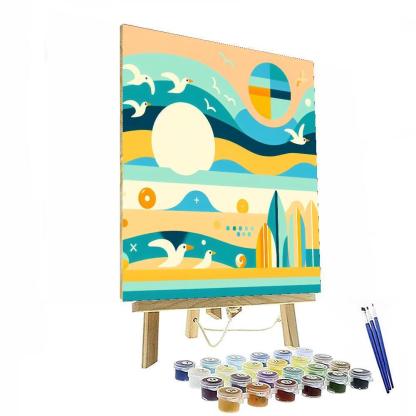 Artistic Ocean Waves Number Painting
