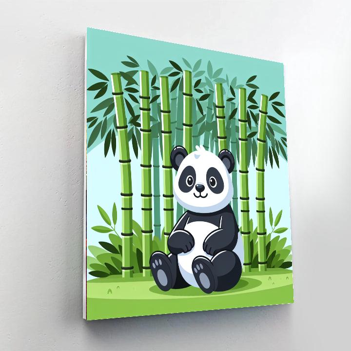 Charming Panda Bamboo Grove Painting By Numbers Kit