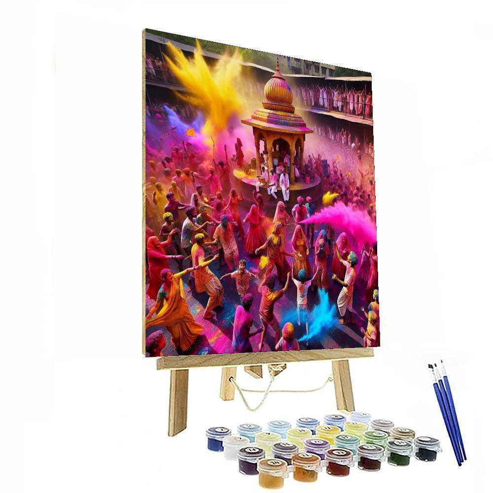 Holi Festival - Mumbai, India Painting Number Kit