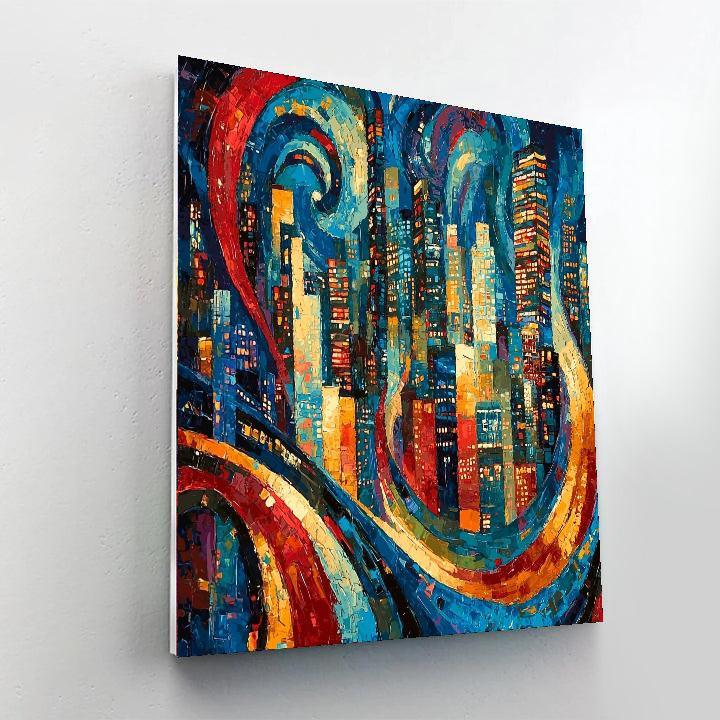 Jackson Pollock Inspired Reflective Urban Symphony  Paint By Numbers Kits