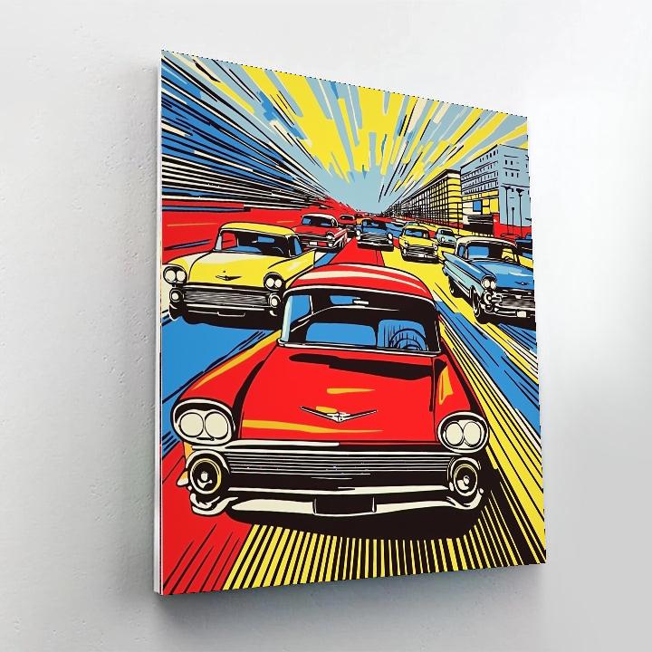 Roy Lichtenstein Inspired Retro Car Dreams  Numbered Painting Kits