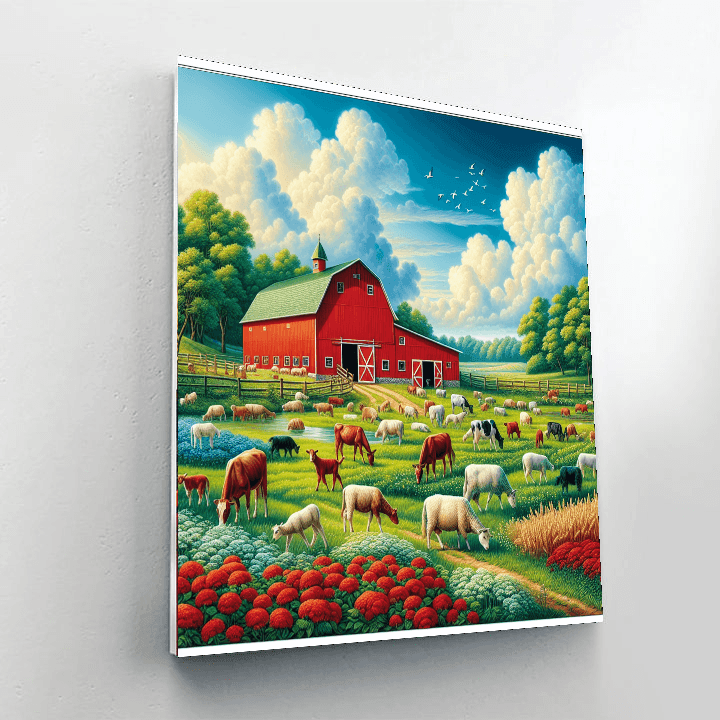Charming Little Farm Number Painting
