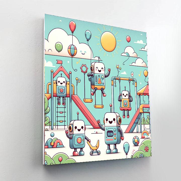 Happy Robot Playground Paint By Number