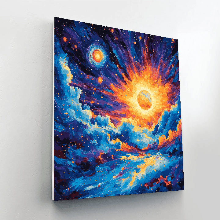 Edvard Munch Inspired Expressionist Cosmic Journey  Paint By Numbers Kits