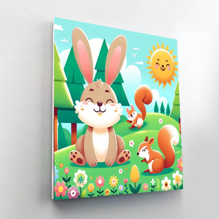 Bubbly Forest Friends Painting Number Kit