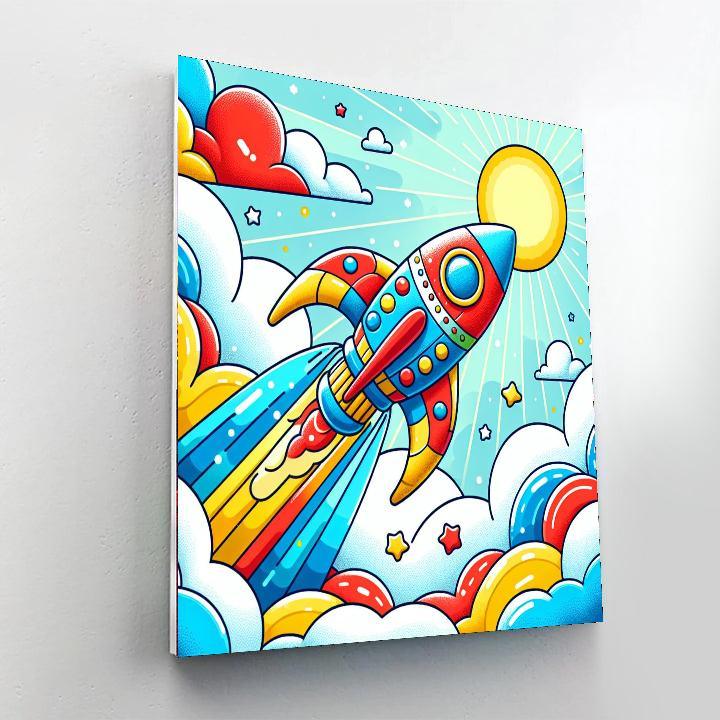 Rainbow Rocket Adventure Numbered Painting Kits