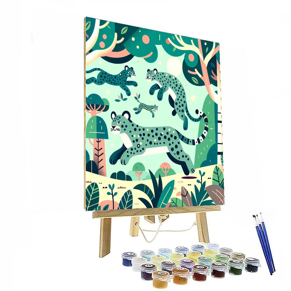 Leaping Leopards Numbered Painting Kits