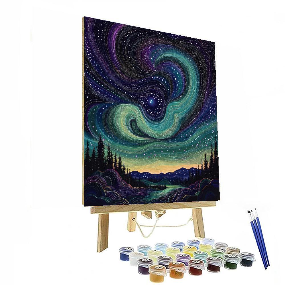 Georges Seurat Inspired Ethereal Aurora Abstraction  Paint By Color