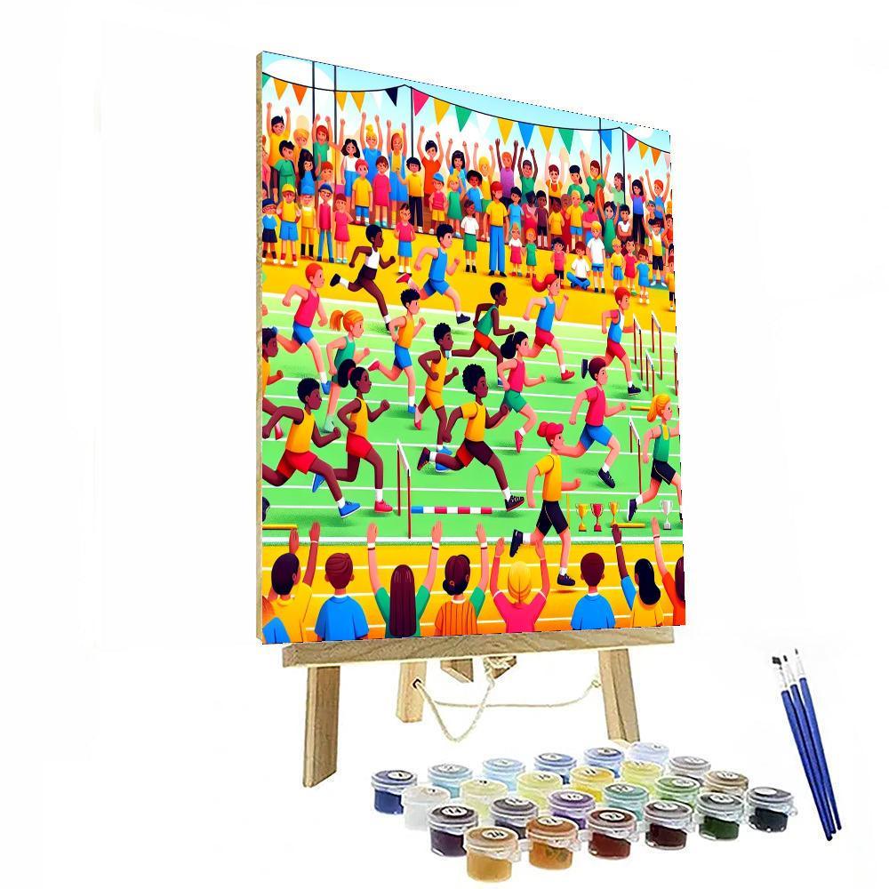 Dynamic Sports Day Number Painting