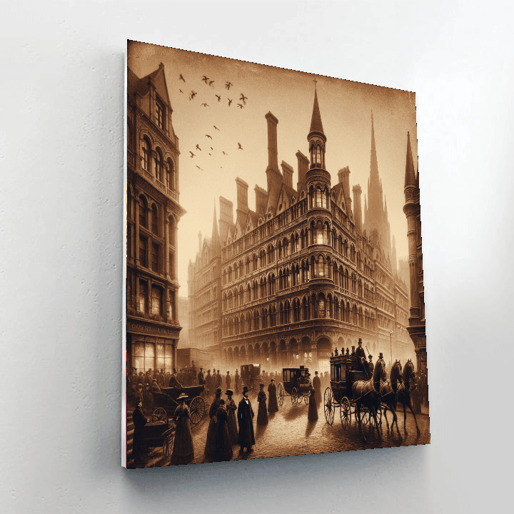 Vintage Cityscape Dreams Paint By Number