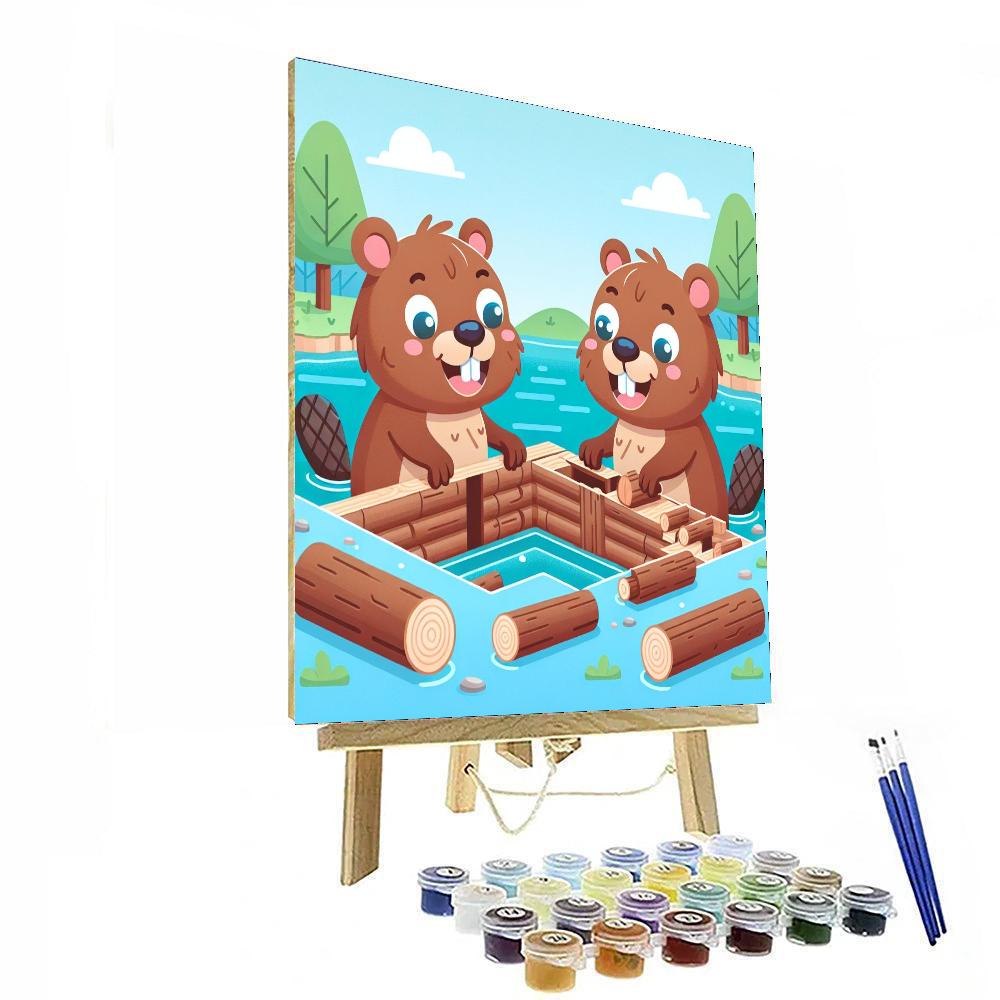 Benevolent Beavers Paint By Numbers Art