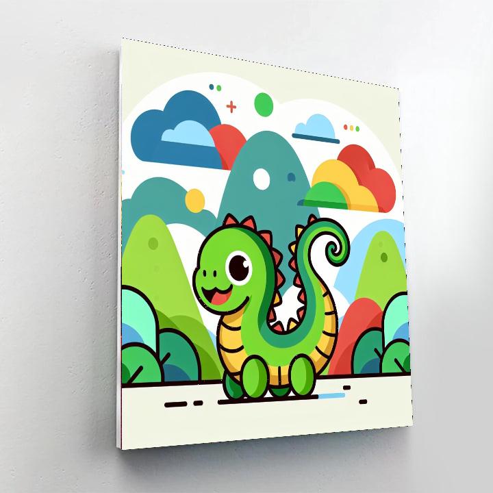 Friendly Dragon Tale Painting Number Kit