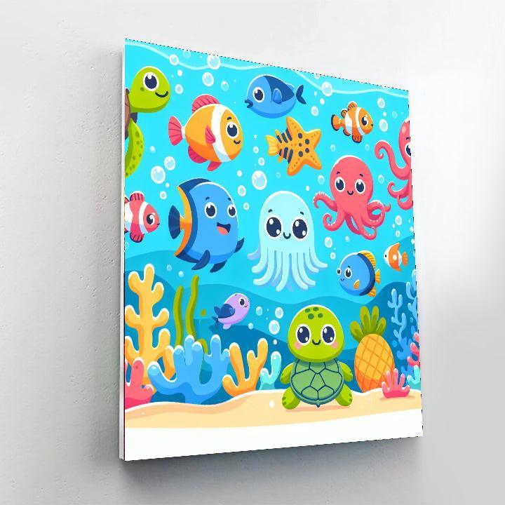 Cheerful Ocean Creatures Paint By Numbers Kits