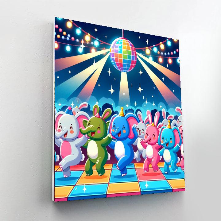 Funky Animal Disco Painting Number Kit