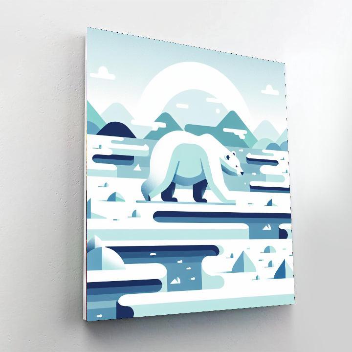 Polar Bear's Arctic Trek Paint By Numbers