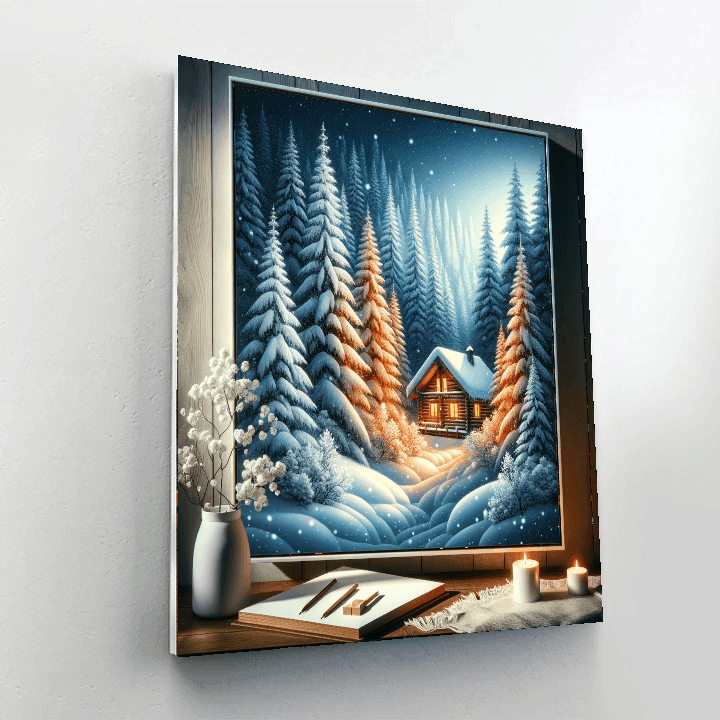 Charming Winter Landscape Paint By Numbers