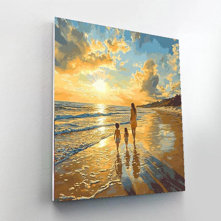 Golden Moments By The Sea Numbered Painting Kits