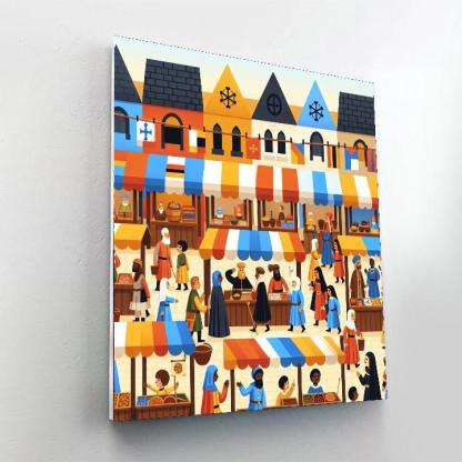 Medieval Market Mayhem Paint By Number