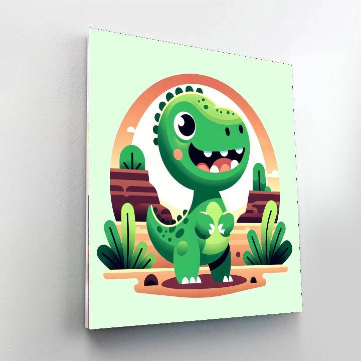 Friendly Dino Painting By Numbers Kit