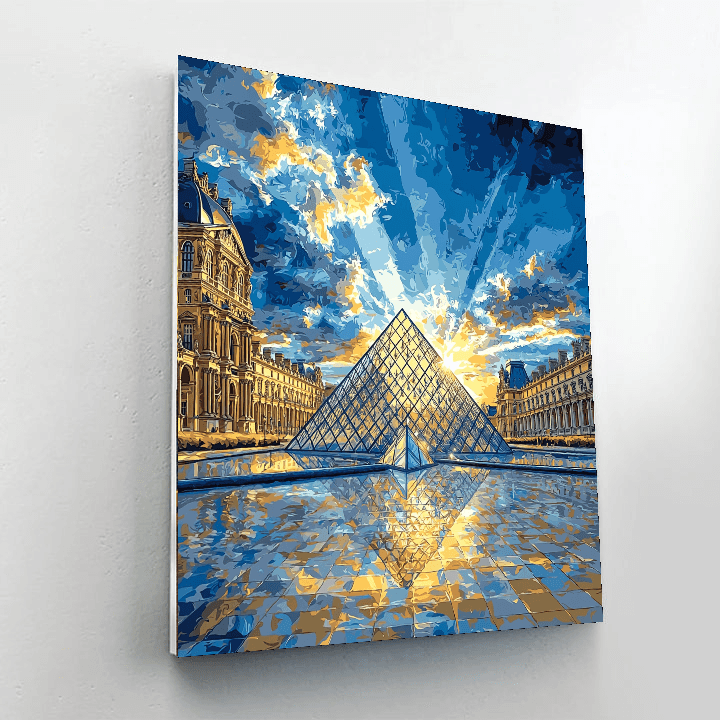 The Louvre Pyramid - Paris Painting By Numbers Kit