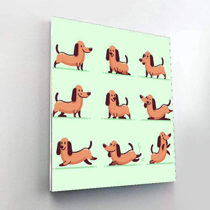 Silly Sausage Dogs Paint By Numbers Art
