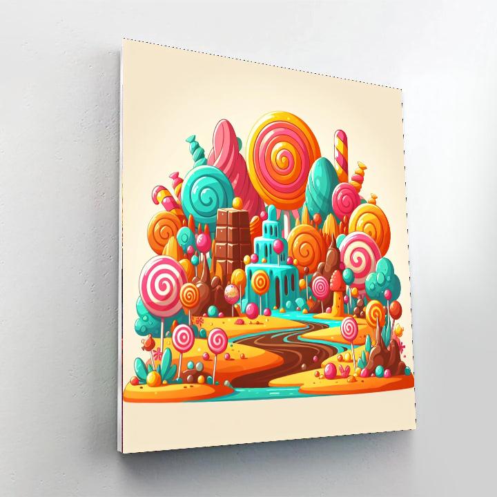 Sweet Candy Land Adventure Numbered Painting Kits
