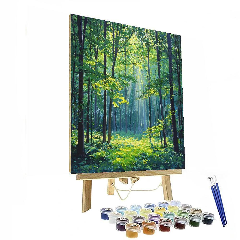 Georges Seurat Inspired Forest Glade Illumination  Numbered Painting Kits